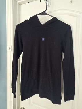 Women's Sz Large Black Hooded Long-Sleeve Shirt Human Rights